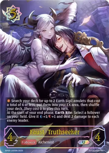 Faust, Truthseeker (U) (BP09-U03EN), Duet of Dawn and Dusk — Shadowverse card price