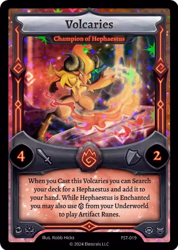 Volcaries - Champion of Hephaestus (FST-019), Divine Champions: Firestorm — Elestrals card price