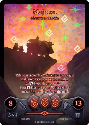 Majursa - Champion of Hestia (Full Art) (FST-097), Divine Champions: Firestorm — Elestrals card price