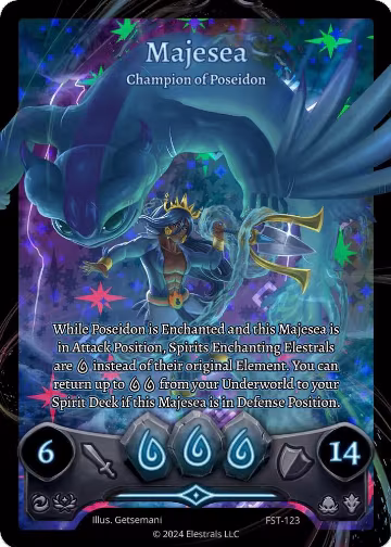 Majesea - Champion of Poseidon (Box Topper) (FST-123), Divine Champions: Firestorm — Elestrals card price