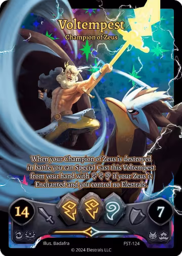 Voltempest - Champion of Zeus (Box Topper) (FST-124), Divine Champions: Firestorm — Elestrals card price