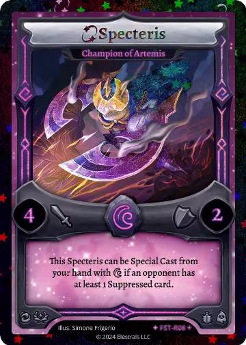 Specteris - Champion of Artemis (Stellar) (FST-R08), Divine Champions: Firestorm — Elestrals card price
