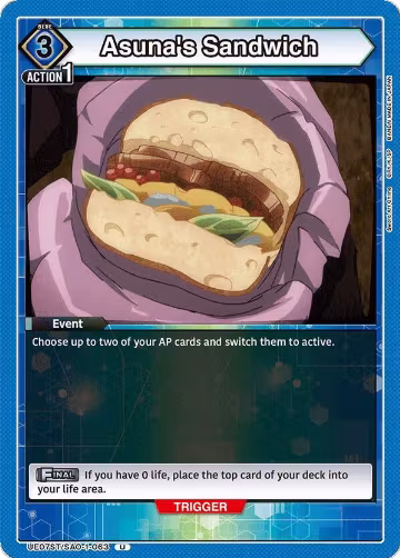 Asuna's Sandwich (UE07ST/SAO-1-063), Sword Art Online Starter Deck — Union Arena card price