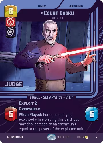 Count Dooku - Fallen Jedi (7), Judge Promos — Star Wars card price