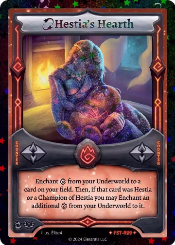Hestia's Hearth (Stellar) (FST-R09), Divine Champions: Firestorm Starter Decks — Elestrals card price