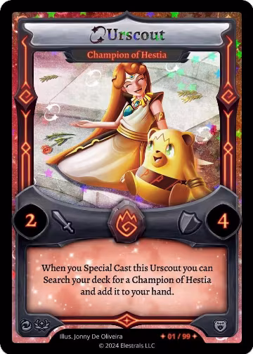 Urscout - Champion of Hestia (Serialized) (/99), Divine Champions: Firestorm Starter Decks — Elestrals card price