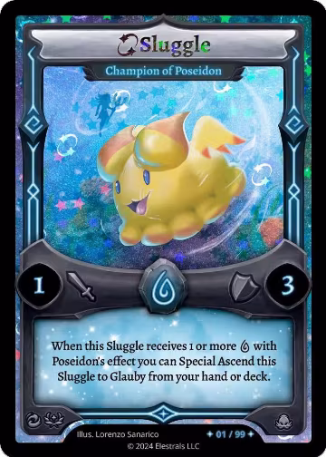 Sluggle - Champion of Poseidon (Serialized) (/99), Divine Champions: Firestorm Starter Decks — Elestrals card price