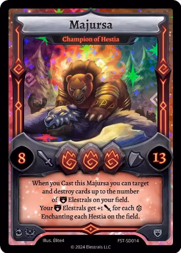 Majursa - Champion of Hestia (FST-SD014), Divine Champions: Firestorm Starter Decks — Elestrals card price