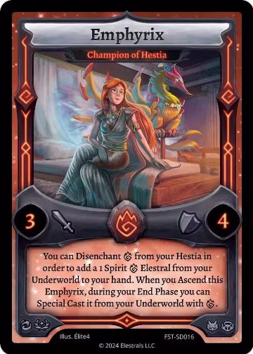 Emphyrix - Champion of Hestia (FST-SD016), Divine Champions: Firestorm Starter Decks — Elestrals card price