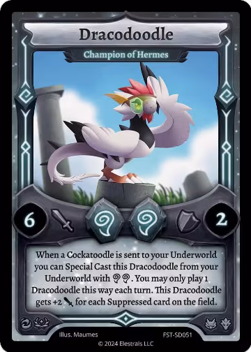Dracodoodle - Champion of Hermes (FST-SD051), Divine Champions: Firestorm Starter Decks — Elestrals card price