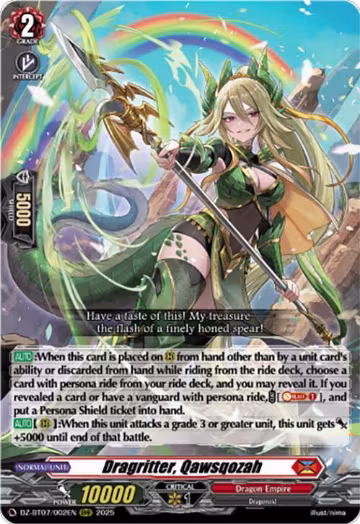 Dragritter, Qawsqozah (DZ-BT07/002EN), DZ-BT07: Moon Fangs & Cerulean Blaze — Vanguard card price