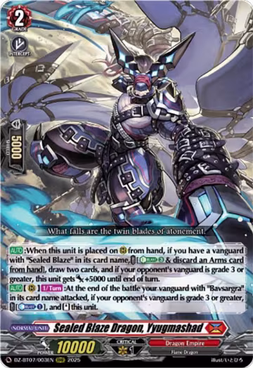 Sealed Blaze Dragon, Yyugmashad (DZ-BT07/003EN), DZ-BT07: Moon Fangs & Cerulean Blaze — Vanguard card price