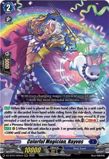 Colorful Magician, Rayvos (DZ-BT07/005EN), DZ-BT07: Moon Fangs & Cerulean Blaze — Vanguard card price