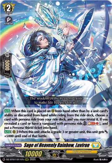 Sage of Heavenly Rainbow, Luviron (DZ-BT07/011EN), DZ-BT07: Moon Fangs & Cerulean Blaze — Vanguard card price