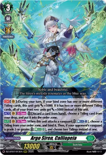 Argo Siren, Calliopeia (DZ-BT07/013EN), DZ-BT07: Moon Fangs & Cerulean Blaze — Vanguard card price