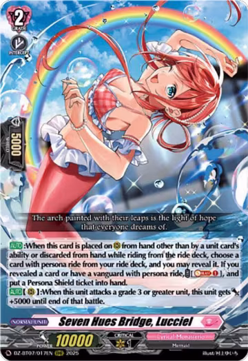 Seven Hues Bridge, Lucciel (DZ-BT07/017EN), DZ-BT07: Moon Fangs & Cerulean Blaze — Vanguard card price