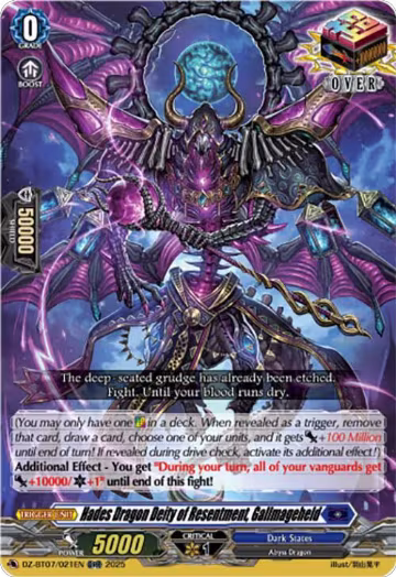Hades Dragon Deity of Resentment, Gallmageheld (DZ-BT07/021EN), DZ-BT07: Moon Fangs & Cerulean Blaze — Vanguard card price