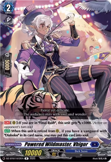 Powered Wildmaster, Vhigor (DZ-BT07/072EN), DZ-BT07: Moon Fangs & Cerulean Blaze — Vanguard card price