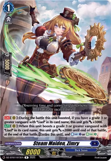 Steam Maiden, Zimry (DZ-BT07/073EN), DZ-BT07: Moon Fangs & Cerulean Blaze — Vanguard card price