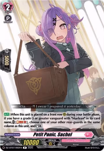 Petit Panic, Sachel (DZ-BT07/092EN), DZ-BT07: Moon Fangs & Cerulean Blaze — Vanguard card price
