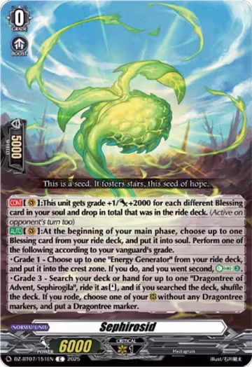 Sephirosid (DZ-BT07/151EN), DZ-BT07: Moon Fangs & Cerulean Blaze — Vanguard card price