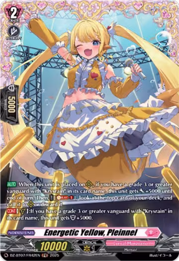 Energetic Yellow, Pleinnel (FR) (DZ-BT07/FR42EN), DZ-BT07: Moon Fangs & Cerulean Blaze — Vanguard card price