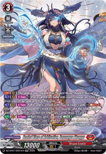Sealed Blaze of Arbitration, Bavsargra Aksayya (SR) (DZ-BT07/SR01EN), DZ-BT07: Moon Fangs & Cerulean Blaze — Vanguard card price