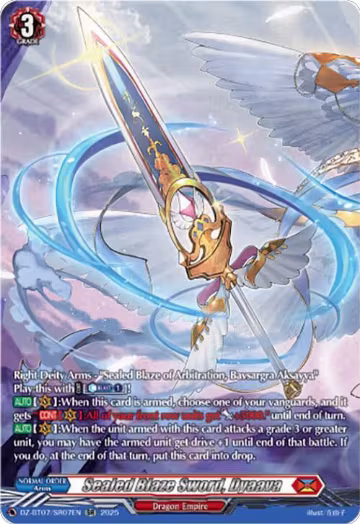 Sealed Blaze Sword, Dyaava (SR) (DZ-BT07/SR07EN), DZ-BT07: Moon Fangs & Cerulean Blaze — Vanguard card price