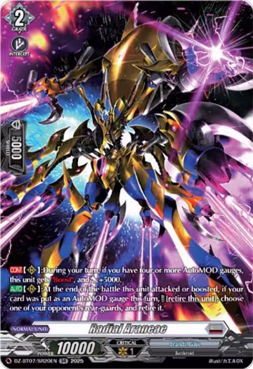 Radial Araneae (SR) (DZ-BT07/SR20EN), DZ-BT07: Moon Fangs & Cerulean Blaze — Vanguard card price