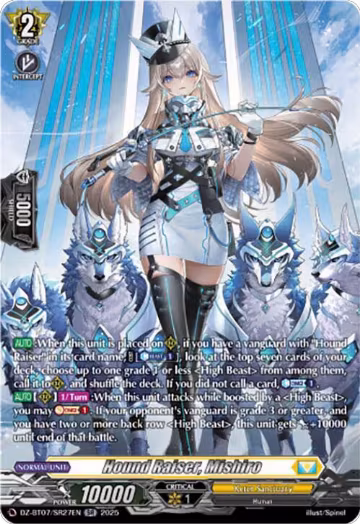 Hound Raiser, Mishiro (SR) (DZ-BT07/SR27EN), DZ-BT07: Moon Fangs & Cerulean Blaze — Vanguard card price