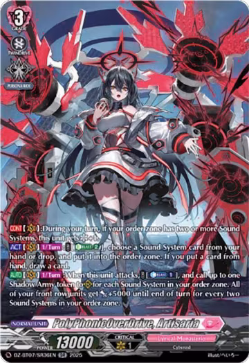PolyPhonicOverDrive, Artisaria (SR) (DZ-BT07/SR36EN), DZ-BT07: Moon Fangs & Cerulean Blaze — Vanguard card price
