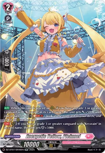 Energetic Yellow, Pleinnel (SR) (DZ-BT07/SR40EN), DZ-BT07: Moon Fangs & Cerulean Blaze — Vanguard card price