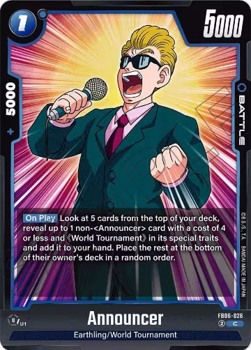 Announcer (FB06-026), Rivals Clash — DB Fusion card price