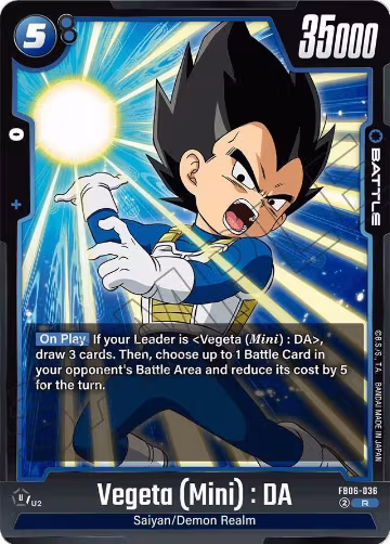 Vegeta (Mini) : DA - FB06-036 (FB06-036), Rivals Clash — DB Fusion card price