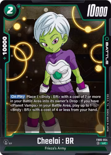 Cheelai : BR - FB06-054 (FB06-054), Rivals Clash — DB Fusion card price