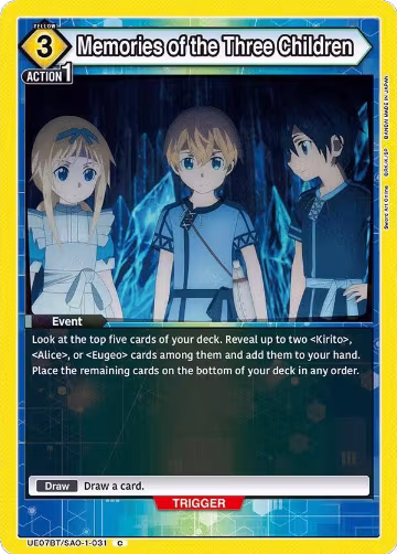 Memories of the Three Children (UE07BT/SAO-1-031), Sword Art Online — Union Arena card price