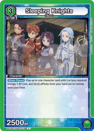 Sleeping Knights (UE07BT/SAO-1-076), Sword Art Online — Union Arena card price