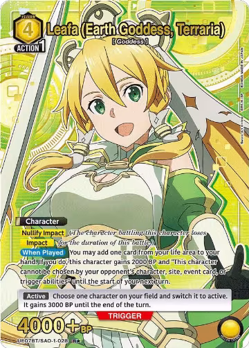 Leafa (Earth Goddess, Terraria) (028) (R*) (UE07BT/SAO-1-028), Sword Art Online — Union Arena card price