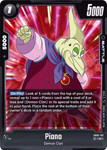 Piano - FB06-107 (FB06-107), Rivals Clash — DB Fusion card price