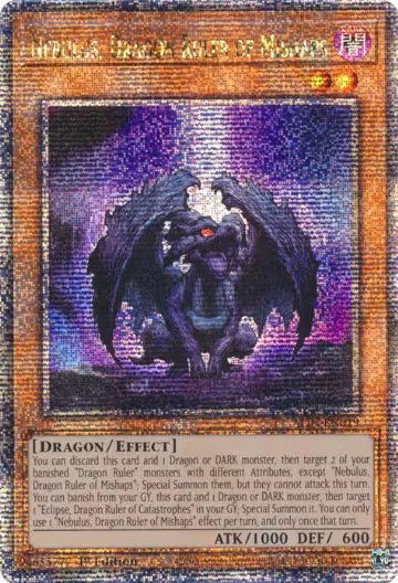 Nebulus, Dragon Ruler of Mishaps (Quarter Century Secret Rare) (ALIN-EN019), Alliance Insight — Yu-Gi-Oh! card price
