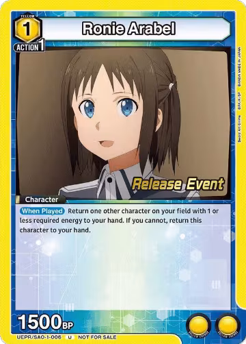 Ronie Arabel (UEPR/SAO-1-006), Sword Art Online Release Event Cards — Union Arena card price