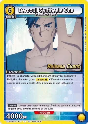 Bercouli Synthesis One (UEPR/SAO-1-017), Sword Art Online Release Event Cards — Union Arena card price