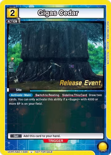 Gigas Cedar (UEPR/SAO-1-029), Sword Art Online Release Event Cards — Union Arena card price
