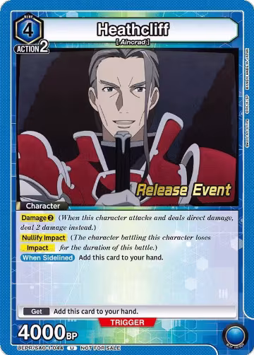 Heathcliff (UEPR/SAO-1-044), Sword Art Online Release Event Cards — Union Arena card price