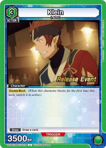 Klein (072) (UEPR/SAO-1-072), Sword Art Online Release Event Cards — Union Arena card price
