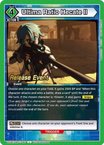 Ultima Ratio Hecate II (UEPR/SAO-1-097), Sword Art Online Release Event Cards — Union Arena card price