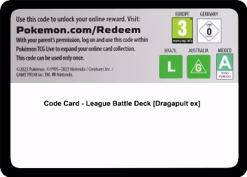 Code Card - League Battle Deck [Dragapult ex], Miscellaneous Cards & Products — Pokémon card price