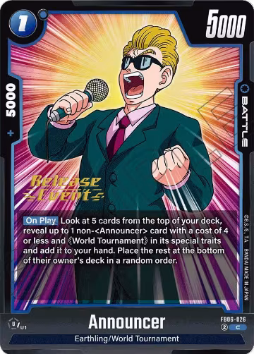 Announcer (FB06-026), Rivals Clash Release Event Cards — DB Fusion card price