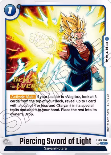 Piercing Sword of Light (FB06-042), Rivals Clash Release Event Cards — DB Fusion card price
