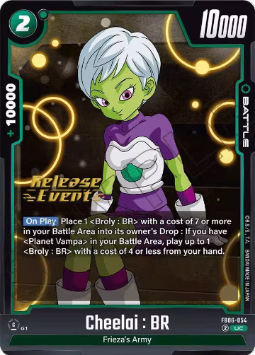 Cheelai : BR - FB06-054 (FB06-054), Rivals Clash Release Event Cards — DB Fusion card price